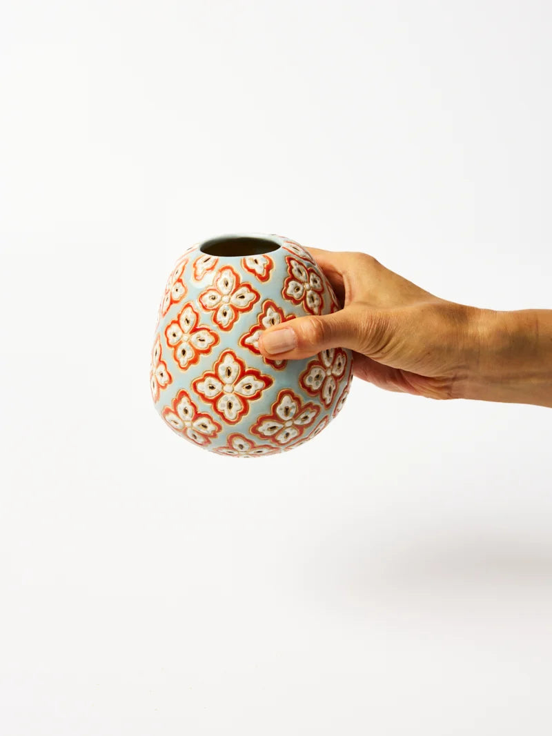 JONES AND CO | Pollen Vase Blue Paisley