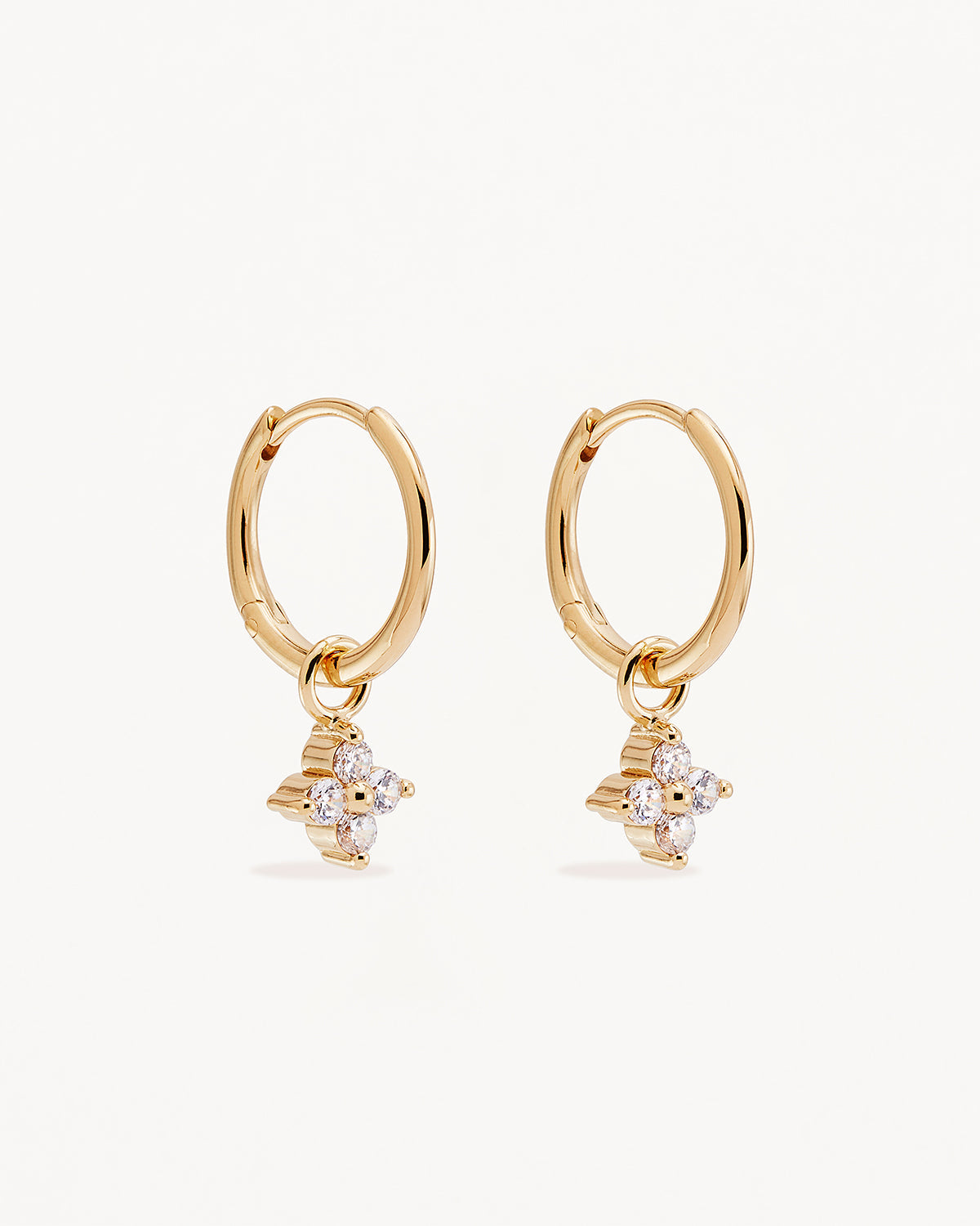 BY CHARLOTTE | Crystal Bloom Hoops Gold