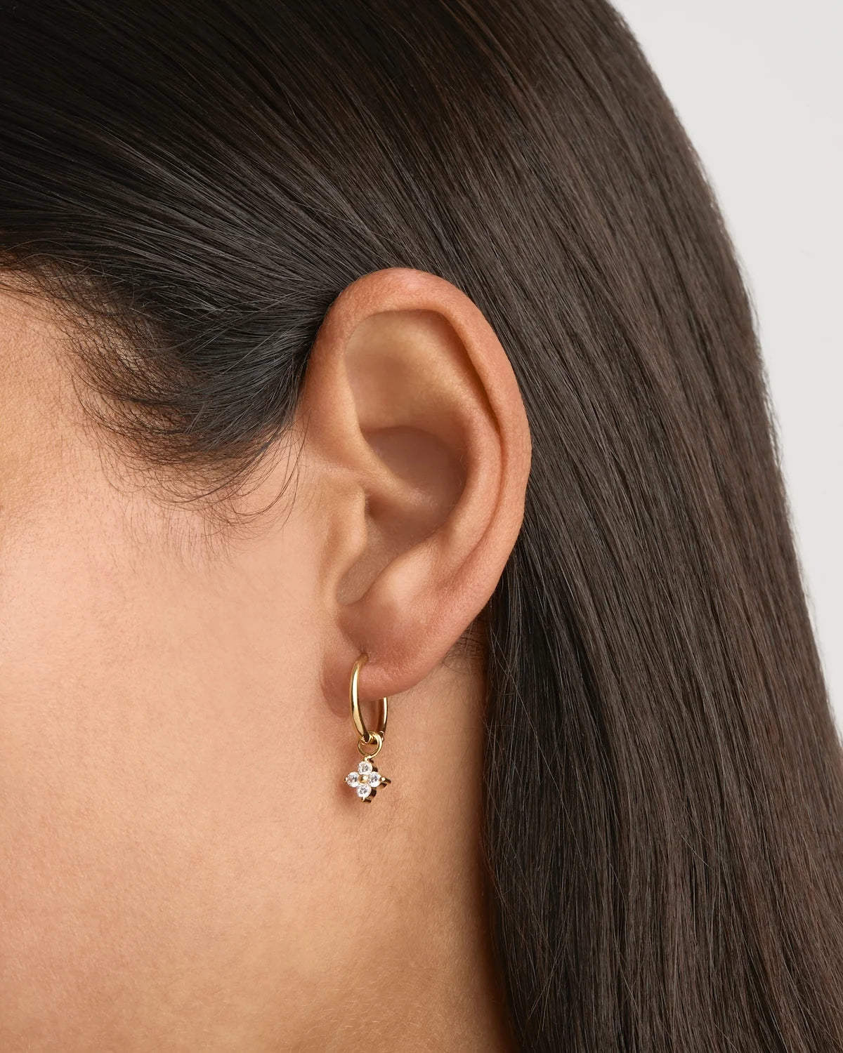 BY CHARLOTTE | Crystal Bloom Hoops Gold