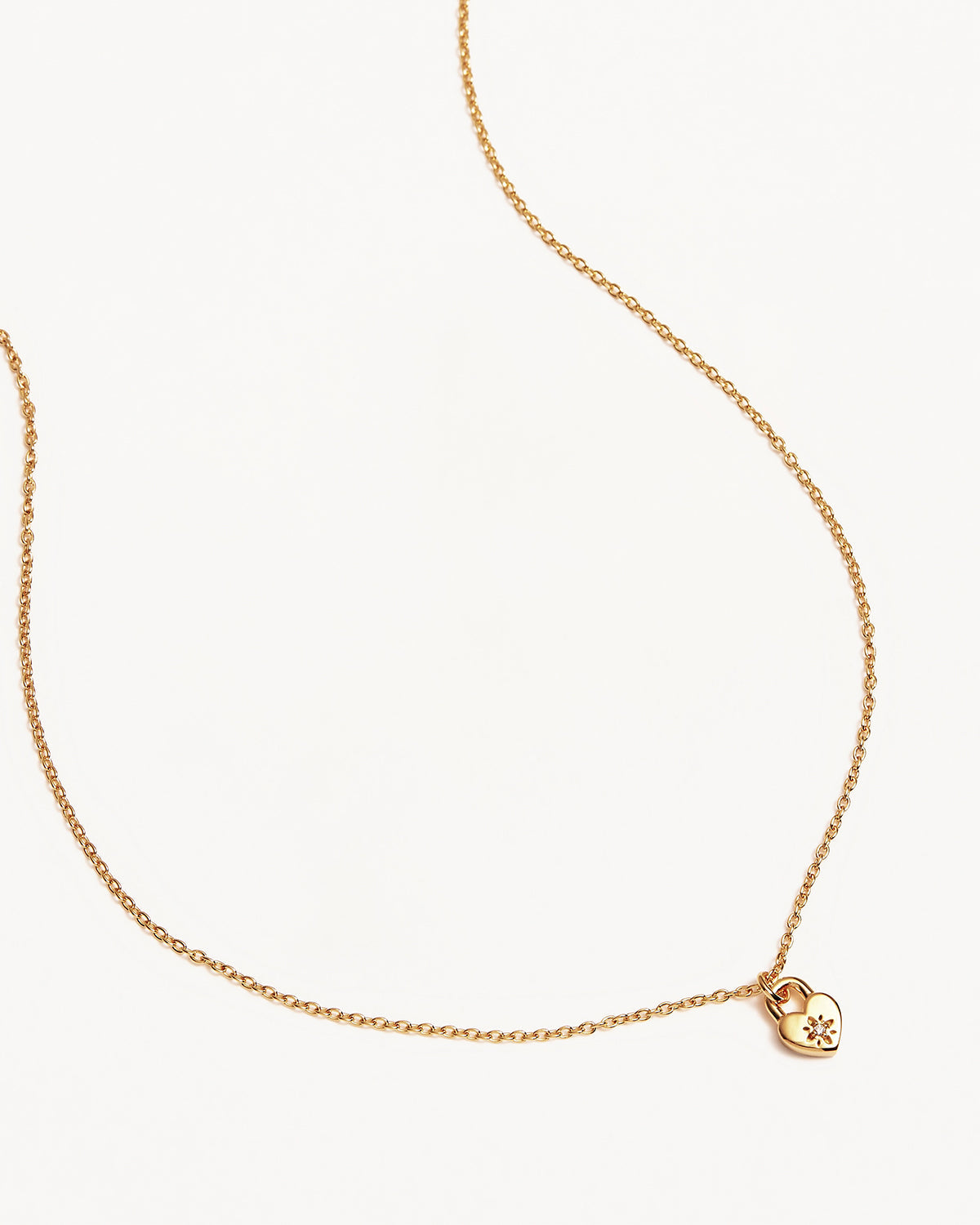 BY CHARLOTTE | Crystal Lotus Heart Padlock Necklace
