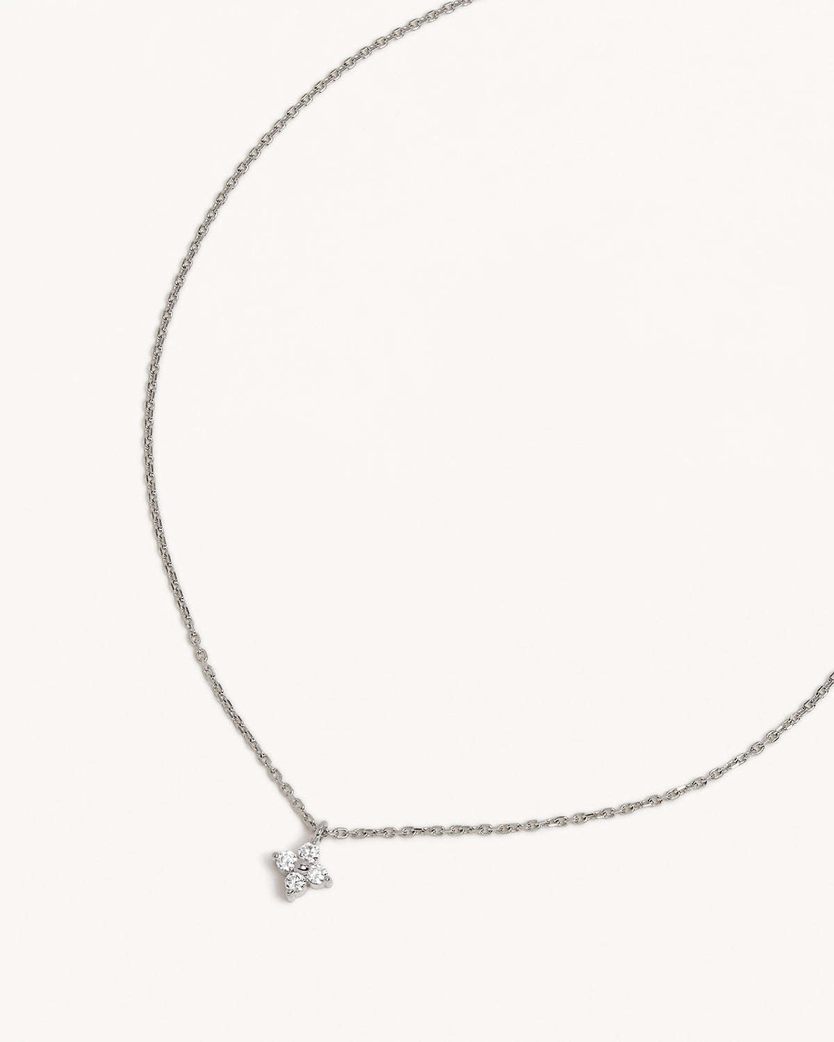 BY CHARLOTTE | Crystal Bloom Necklace Silver