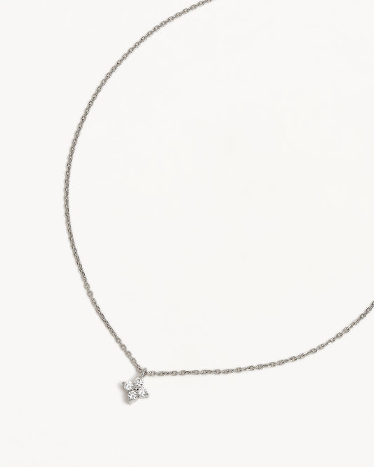 BY CHARLOTTE | Crystal Bloom Necklace Silver
