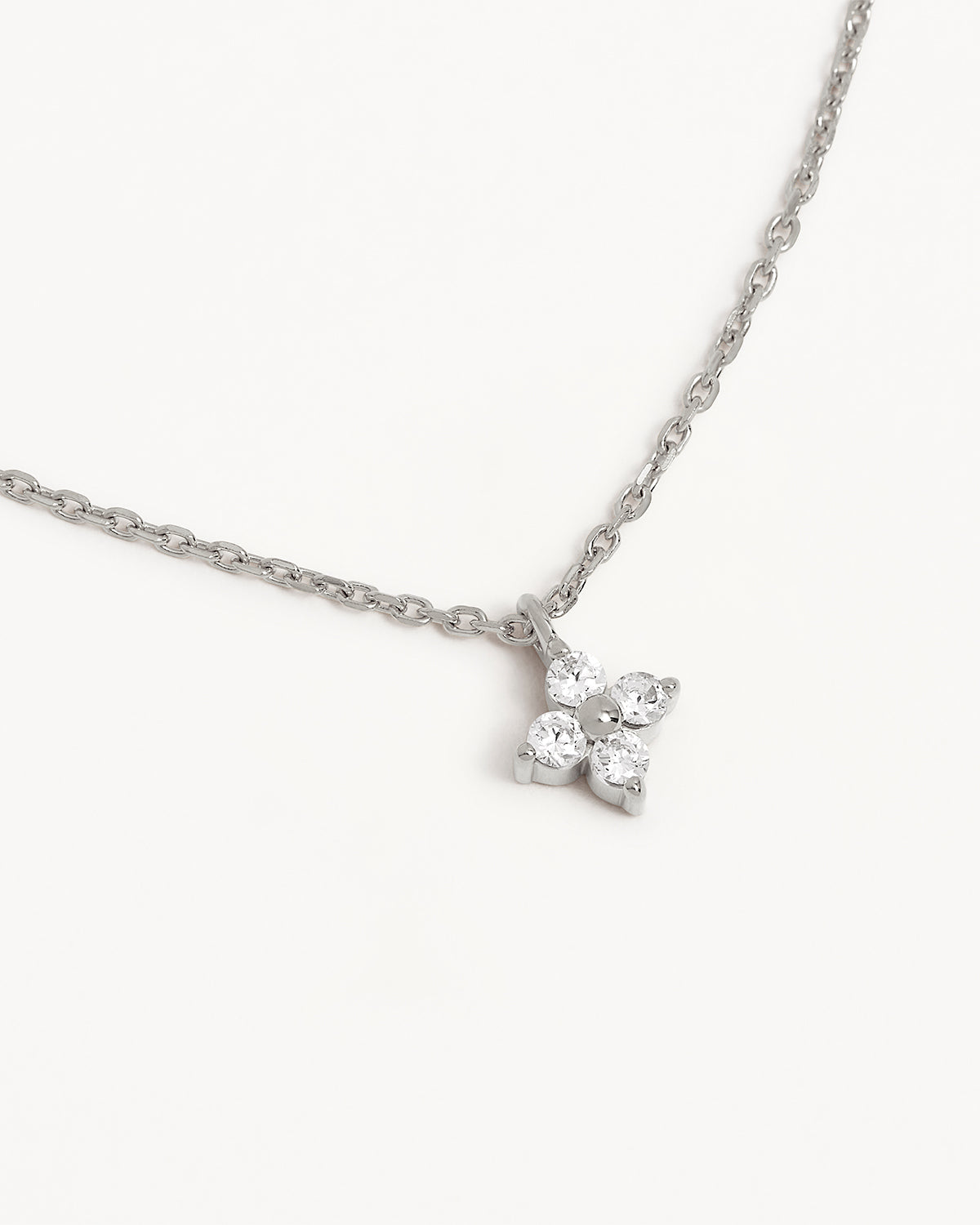 BY CHARLOTTE | Crystal Bloom Necklace Silver