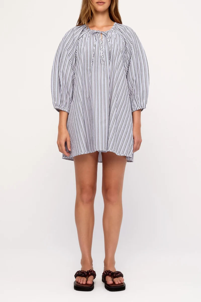 ZULU AND ZEPHYR | Poplin Mini Dress Blue Pin Stripe