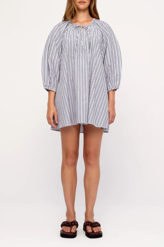 ZULU AND ZEPHYR | Poplin Mini Dress Blue Pin Stripe