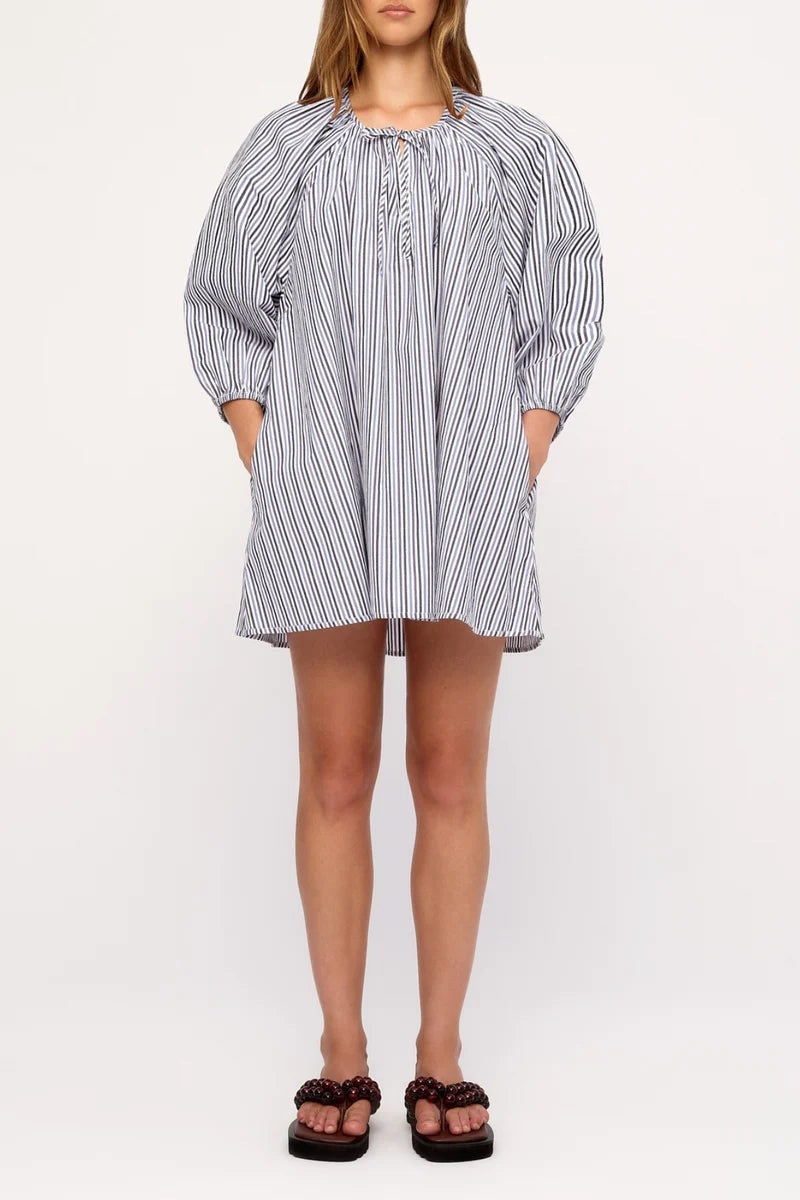 ZULU AND ZEPHYR | Poplin Mini Dress Blue Pin Stripe