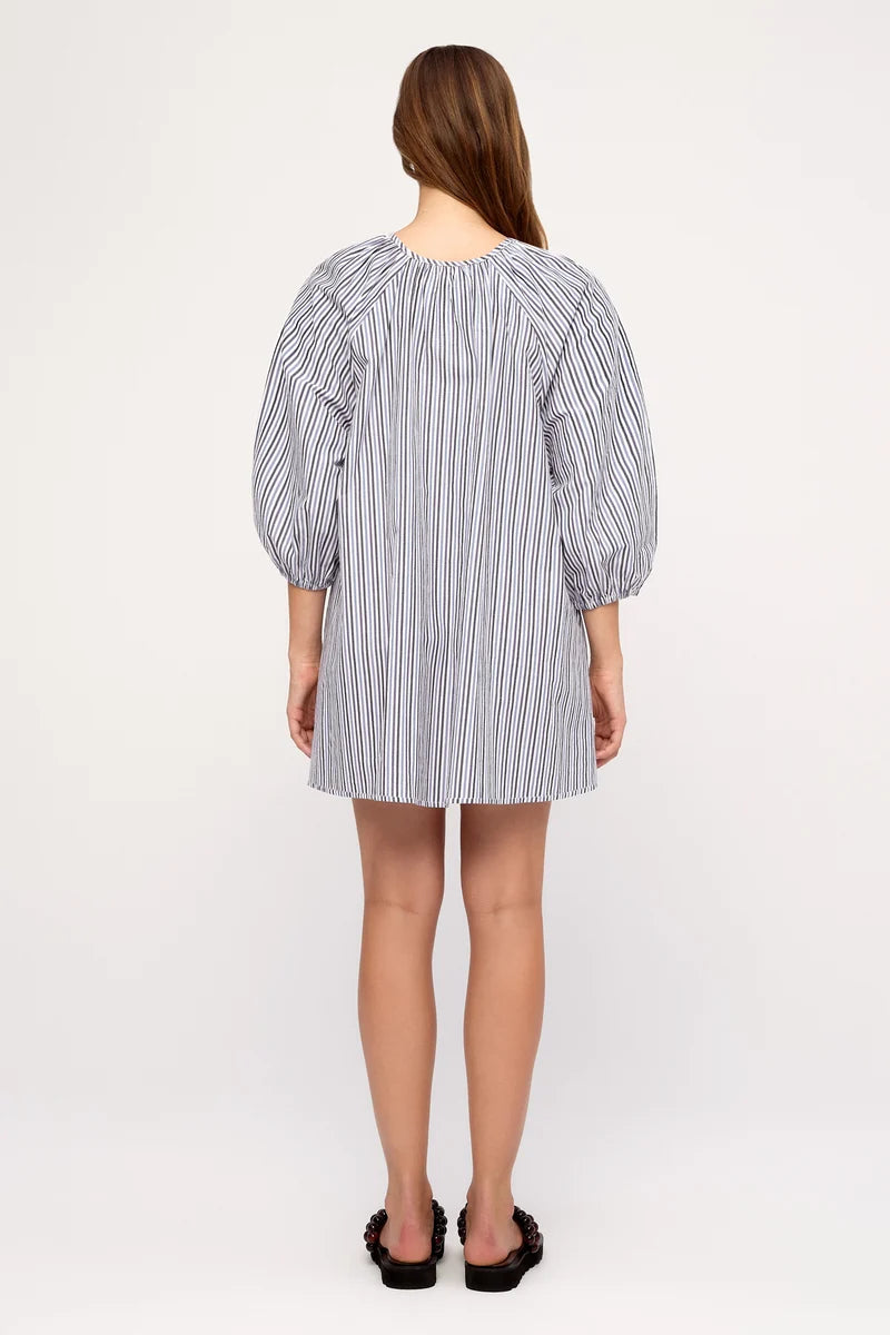 ZULU AND ZEPHYR | Poplin Mini Dress Blue Pin Stripe