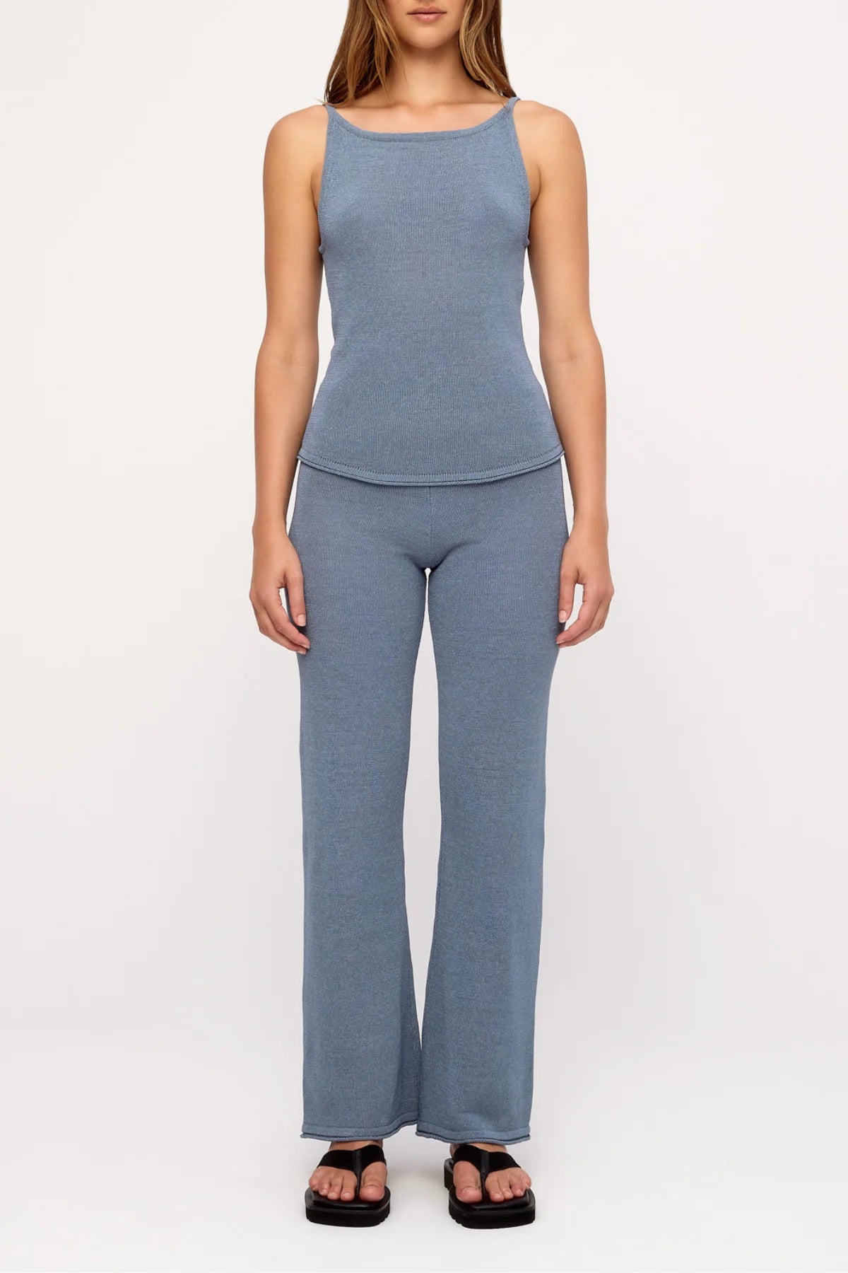 ZULU AND ZEPHYR | Textured Knit Tank Denim Blue