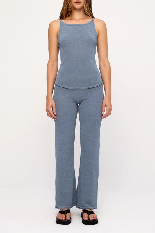 ZULU AND ZEPHYR | Textured Knit Tank Denim Blue