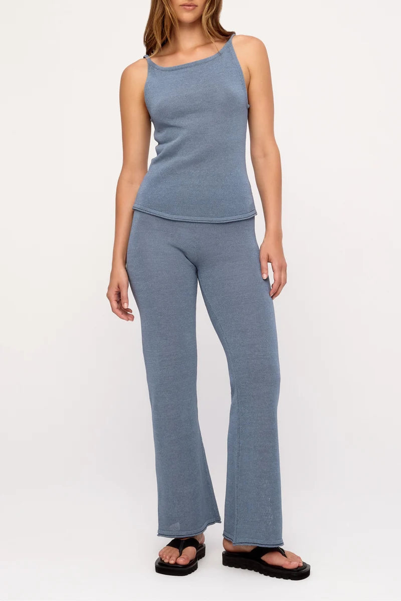 ZULU AND ZEPHYR | Textured Knit Tank Denim Blue