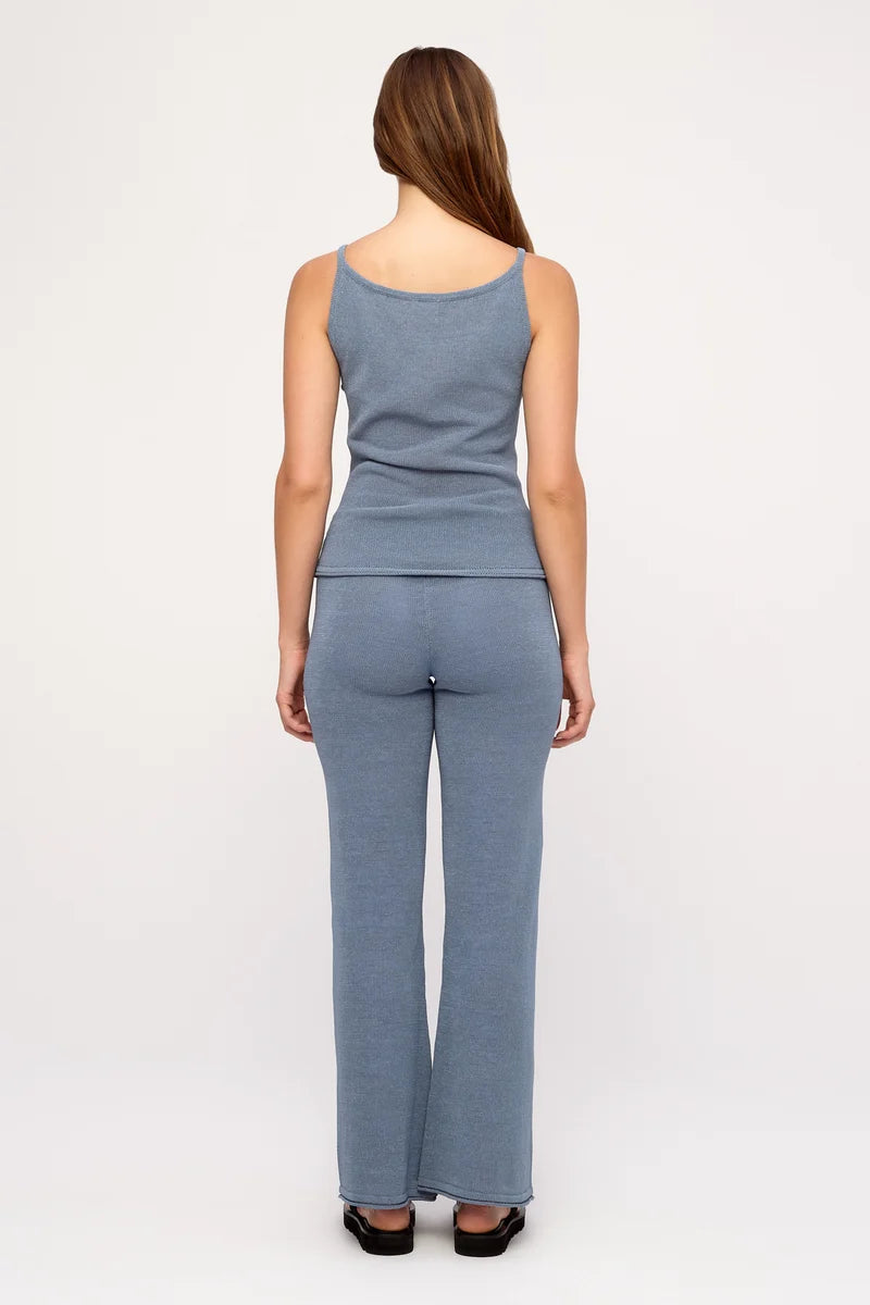 ZULU AND ZEPHYR | Textured Knit Tank Denim Blue