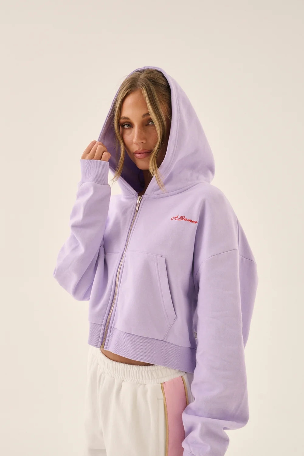 ARAMINTA JAMES | Zip Thru Hoodie Lavender