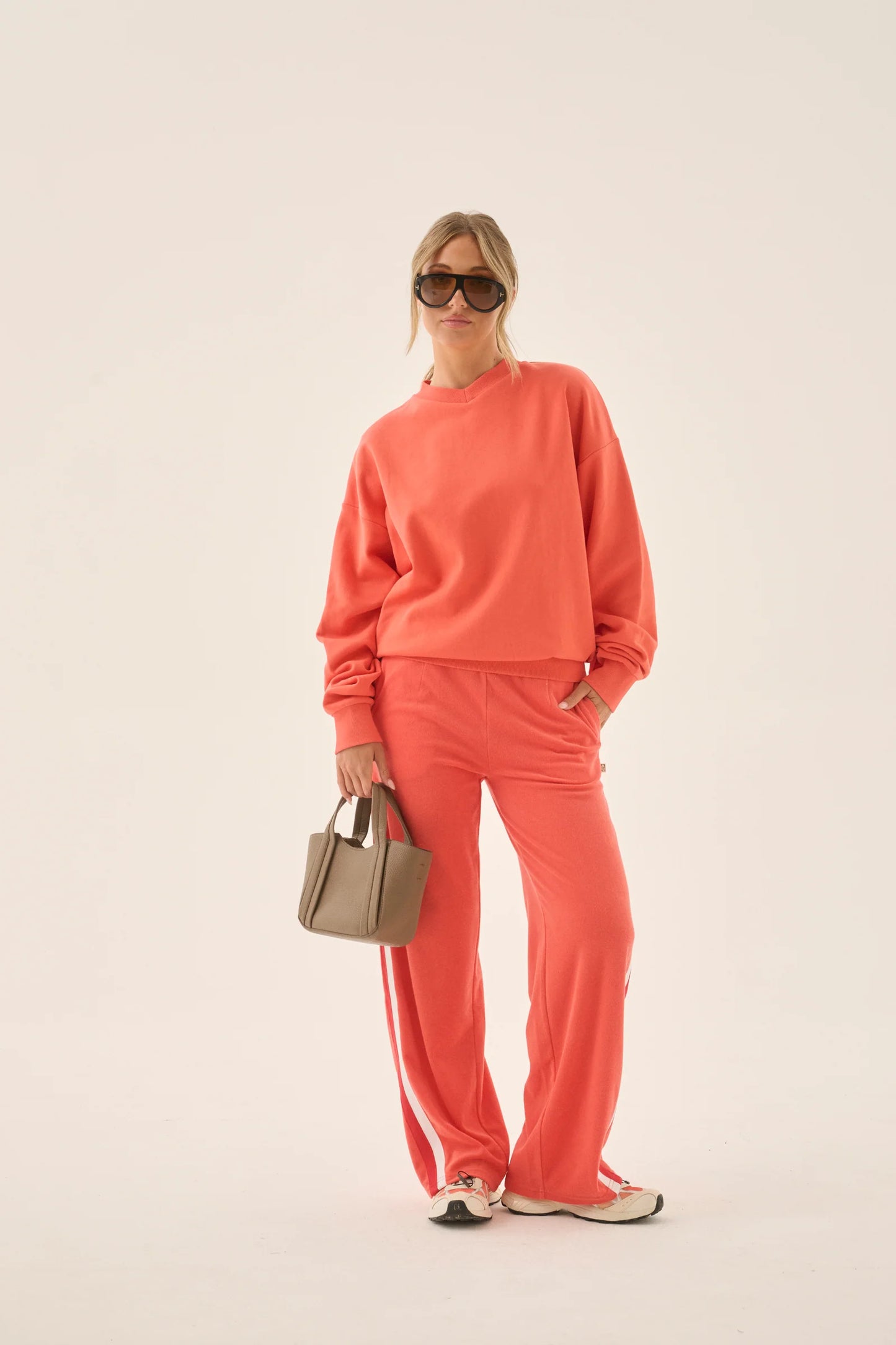 ARAMINTA JAMES | Palmera V Neck Sweatshirt Coral