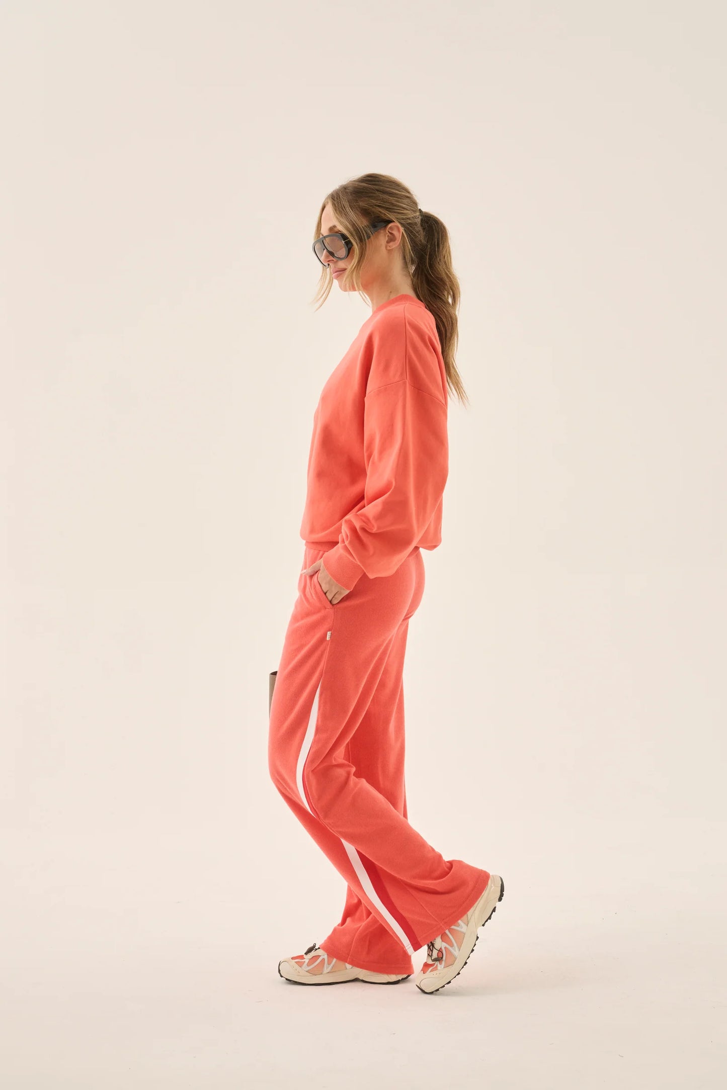 ARAMINTA JAMES | Palmera V Neck Sweatshirt Coral