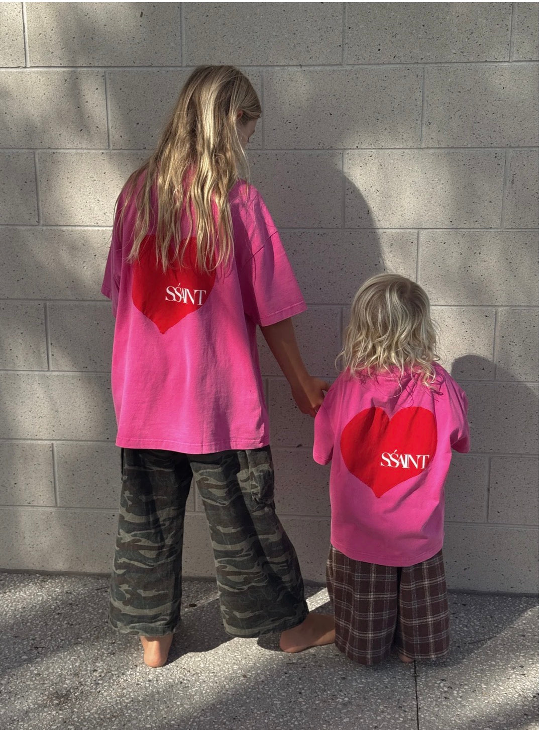 S’SAINT | KIDS HEART TEE - ACID WASH PINK