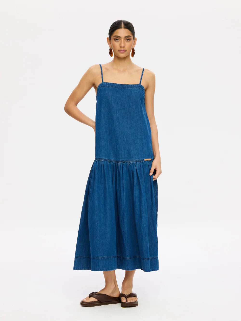KIVARI | Vaila Denim Midi Dress