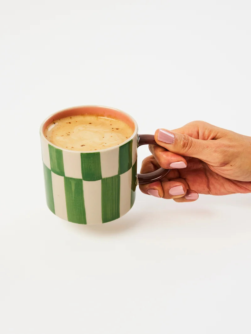 JONES AND CO | Bloomie Green Check Mug